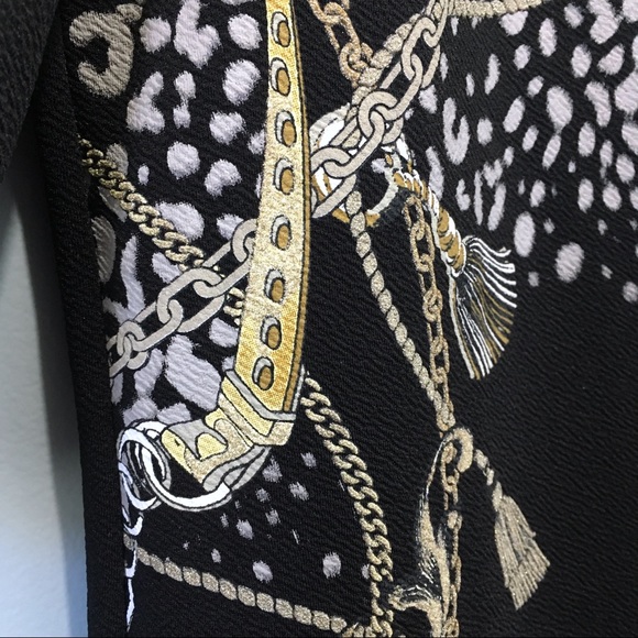 Zara Black Animal Print Rubberized Sheath Dress - Picture 5 of 8